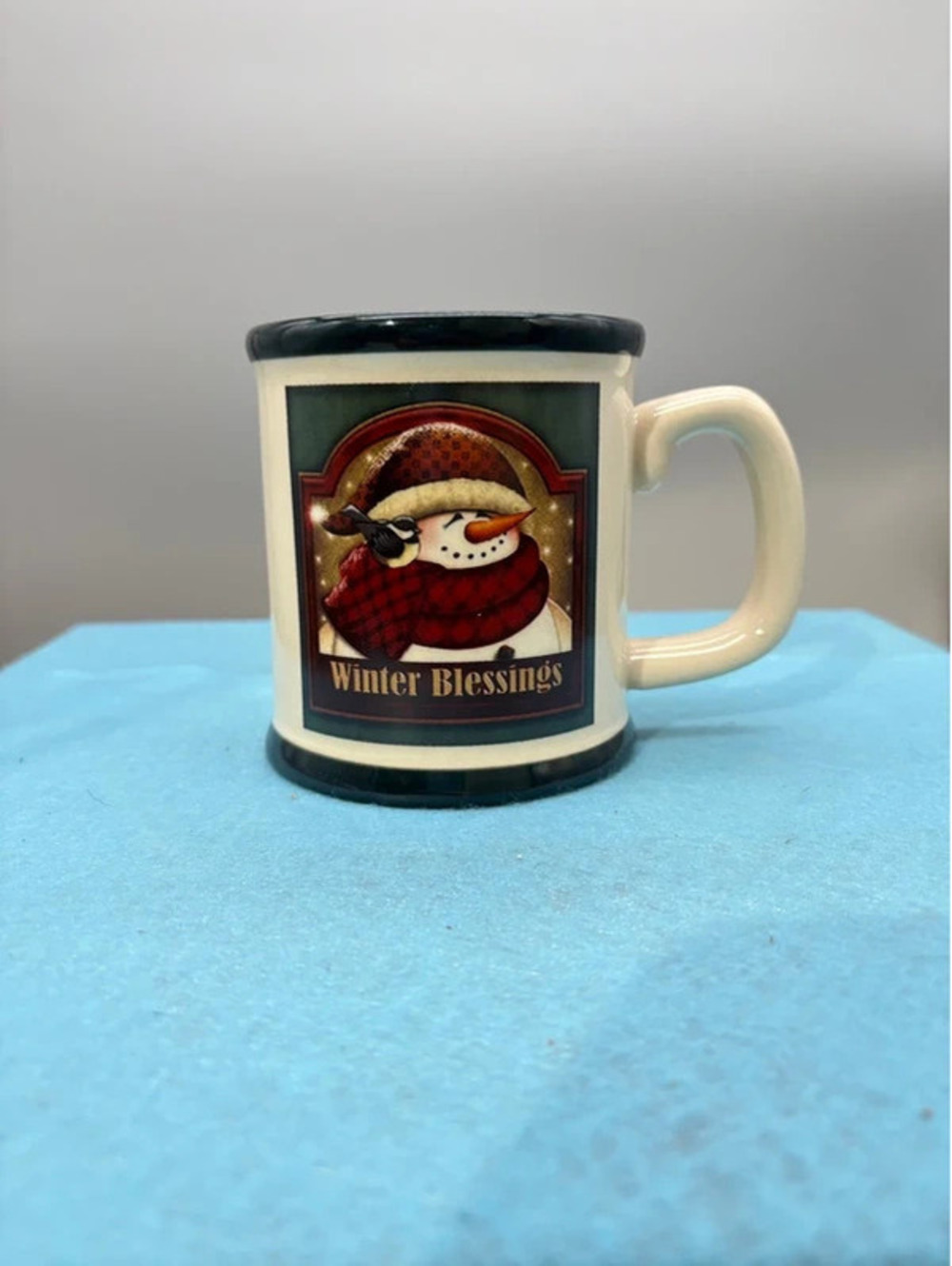 Crazy Mountain Winter Blessings Snowman Ceramic Coffee Mug